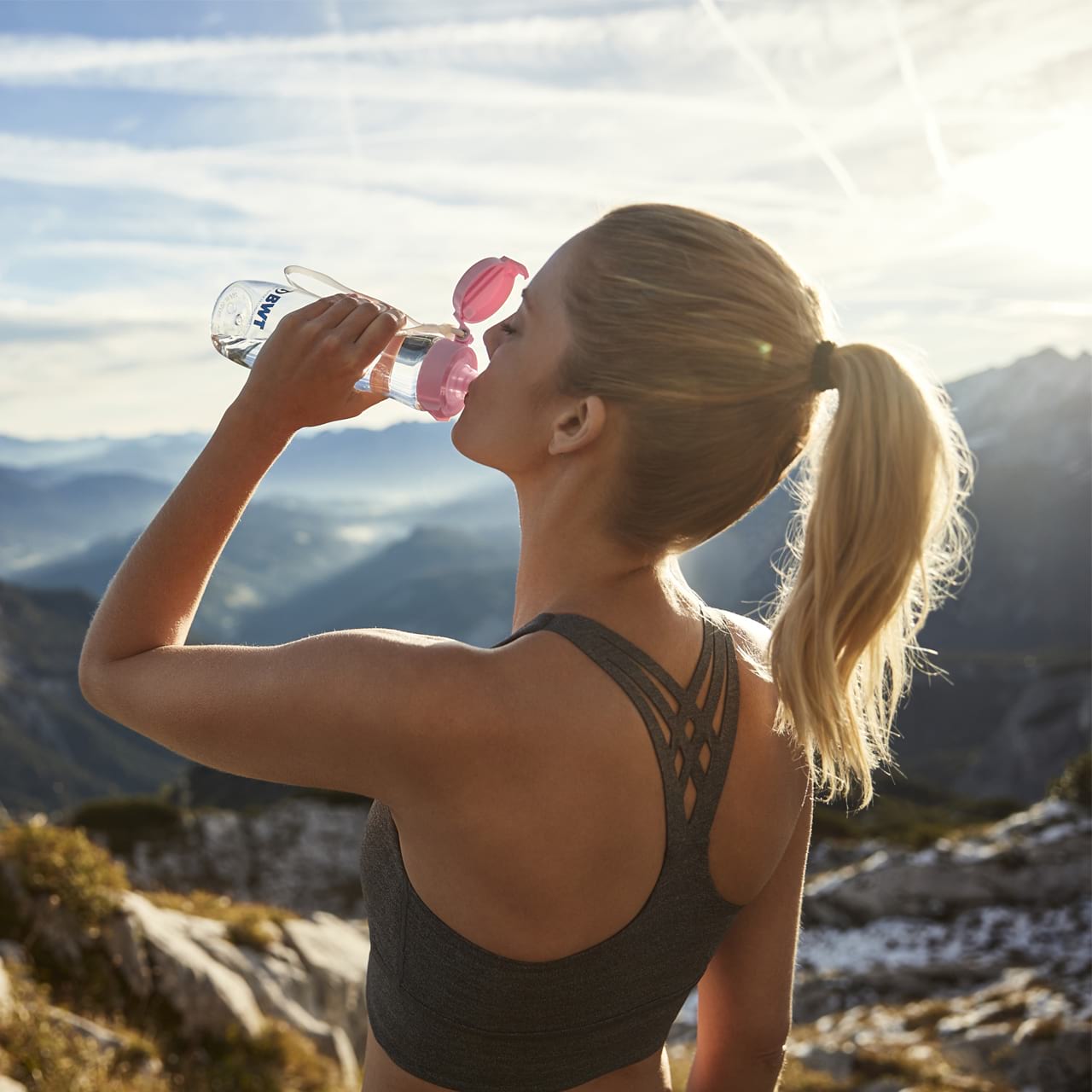 Pink magnesium water bottle