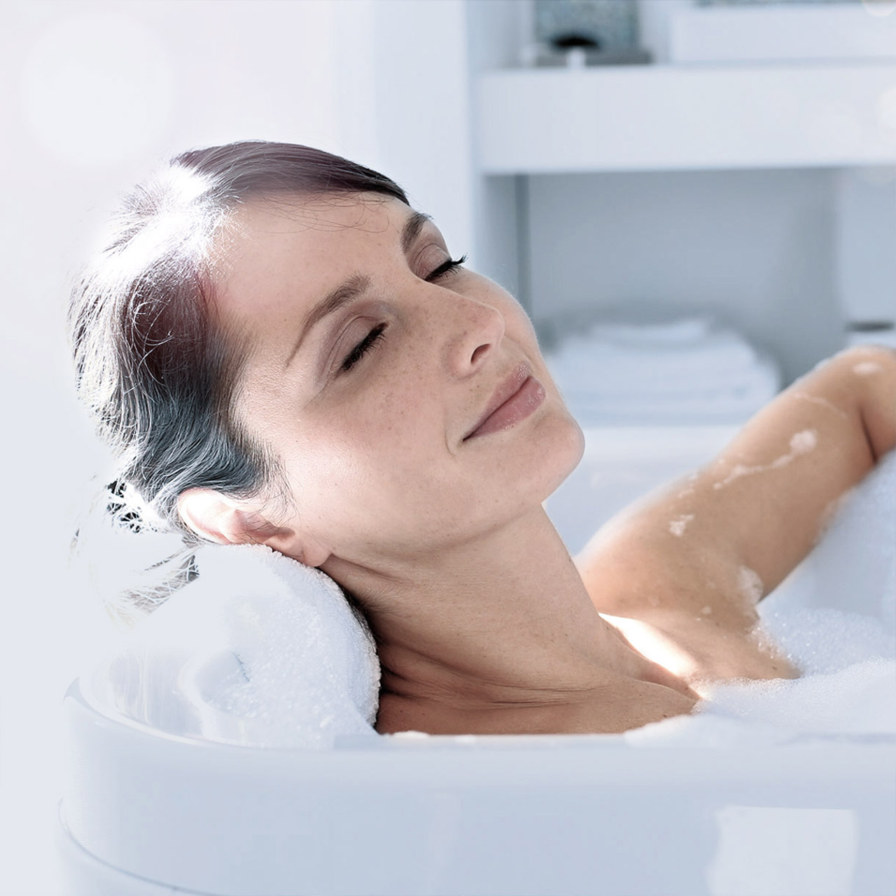 Woman enjoying a bath