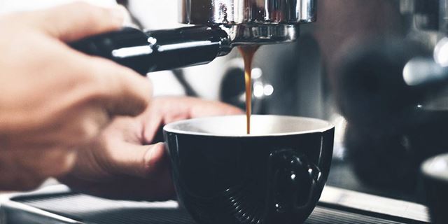 Brewing a fresh cup of coffee