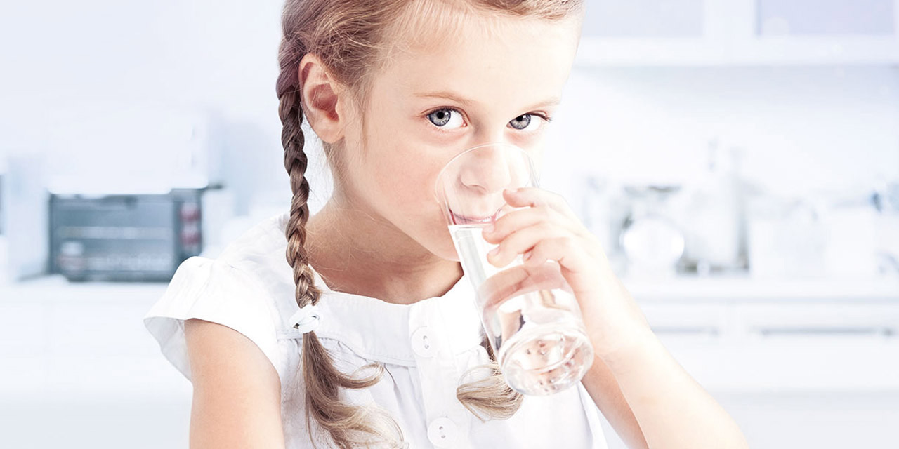 Girl drinking water