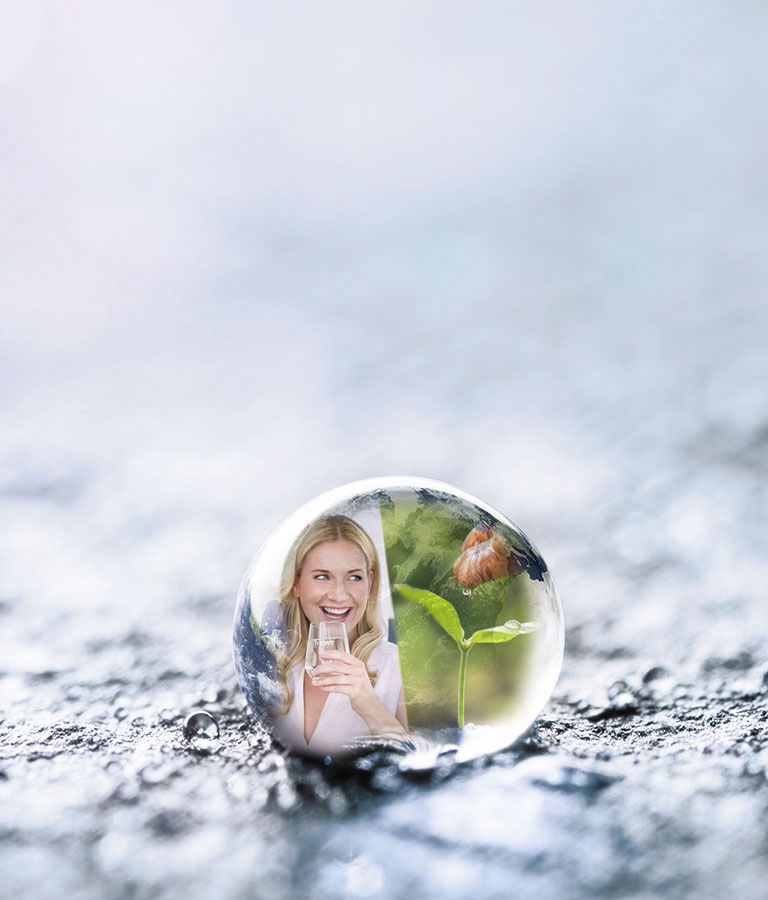 Waterdrop on earth small