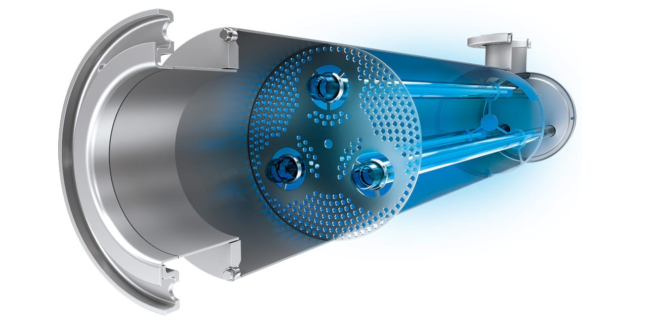 L'unité UV désinfecte l'eau