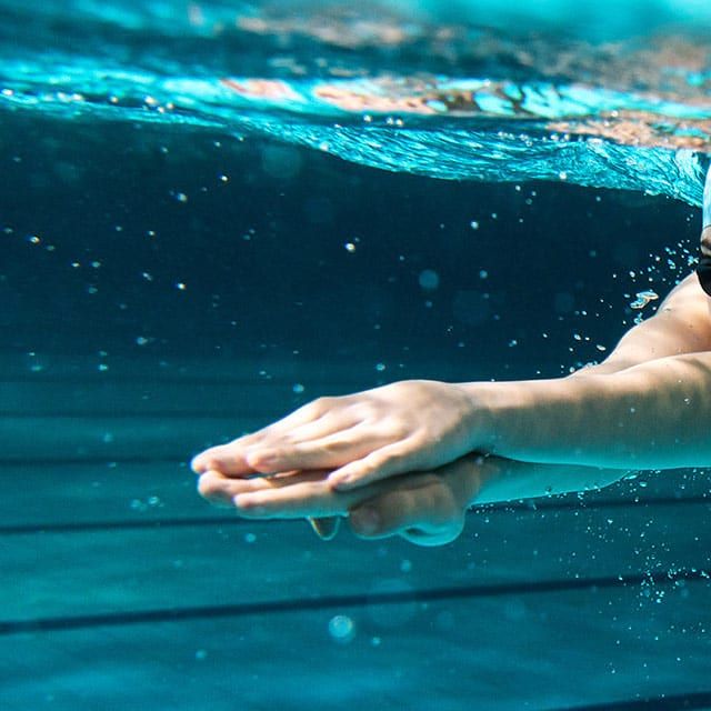 Underwater shot of swimmer in Pool